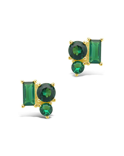 Sterling Silver CZ Cluster Studs