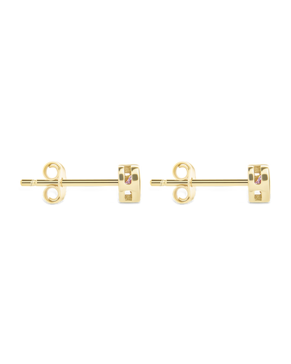 Sterling Silver Bezel Set CZ Heart Studs