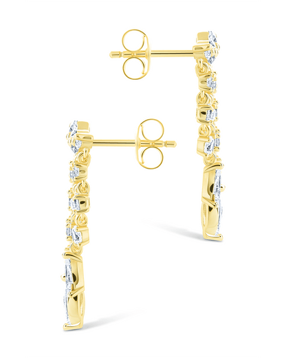 Sterling Silver Adrian CZ Waterfall Statement Studs
