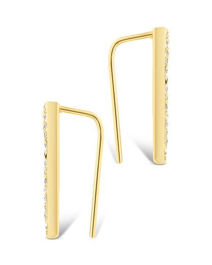Sterling Silver Janine CZ Geometric Crawler Earrings