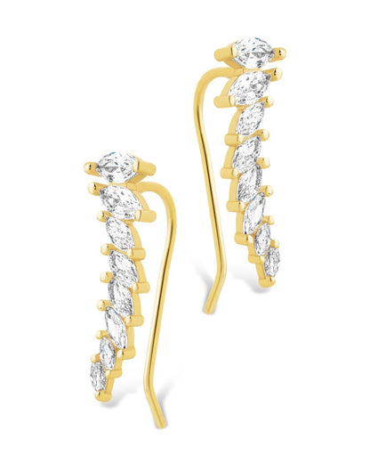 Sterling Silver Skye CZ Threader Crawler Earrings