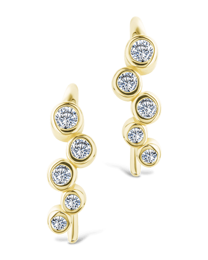 Sterling Silver Talia CZ Bezel Crawler Earrings