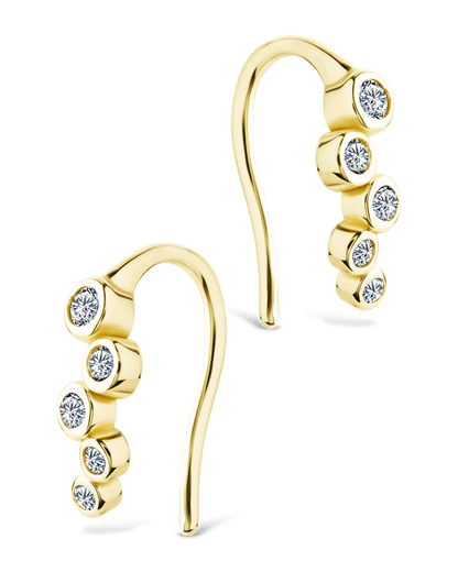 Sterling Silver Talia CZ Bezel Crawler Earrings