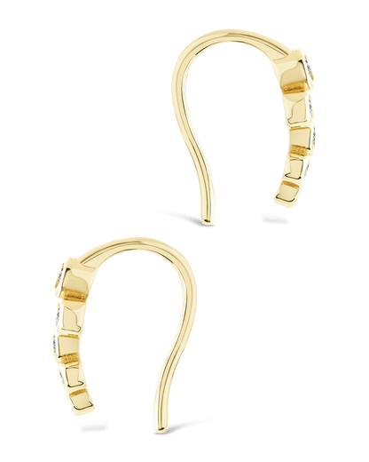 Sterling Silver Talia CZ Bezel Crawler Earrings
