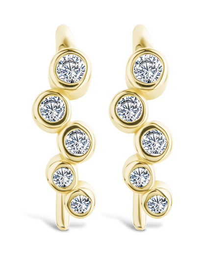 Sterling Silver Talia CZ Bezel Crawler Earrings