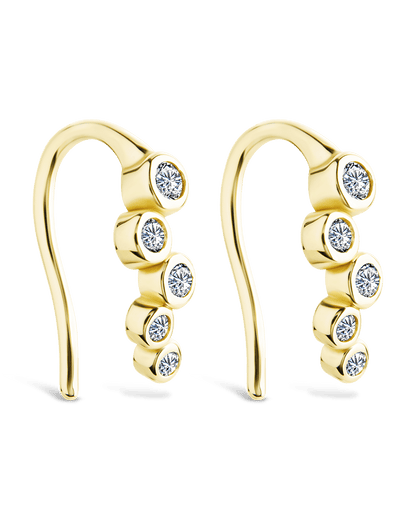 Sterling Silver Talia CZ Bezel Crawler Earrings