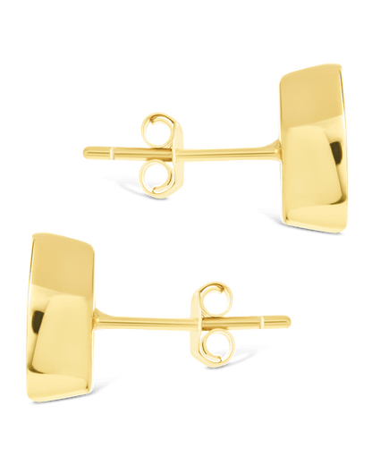 Sterling Silver Marquise Cut Bezel Set Stud Earrings