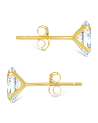 Sterling Silver Oval Cut Prong Set Stud Earrings