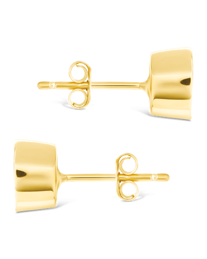 Sterling Silver Trillion Cut Bezel Set Stud Earrings