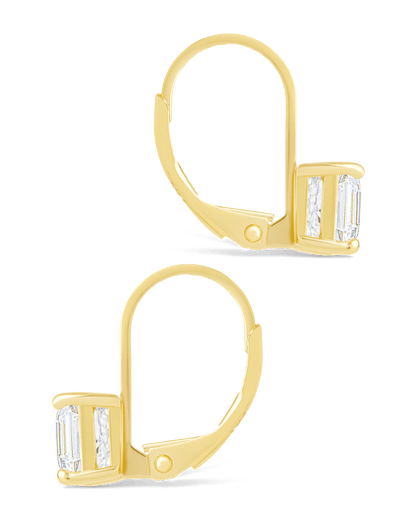 Sterling Silver Princess Cut French Clip Earrings