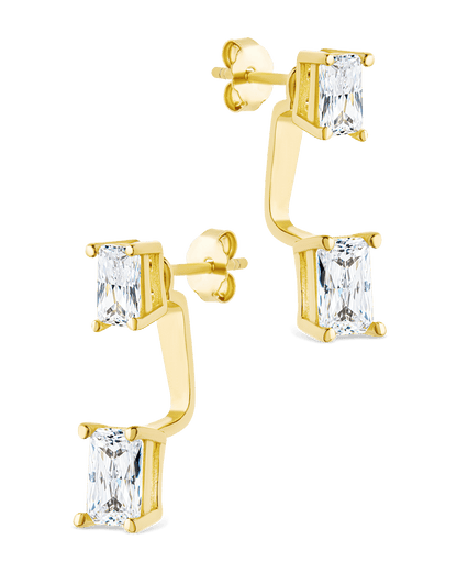 Sterling Silver Emerald Cut Duo Jackets