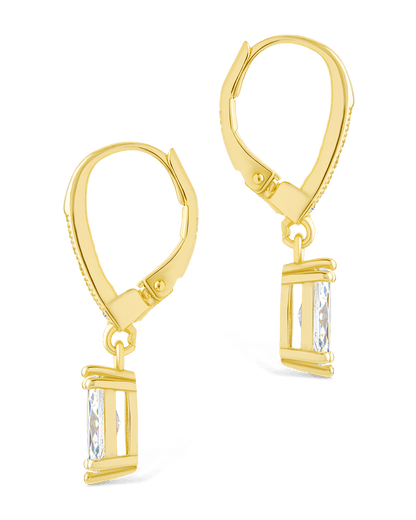 Sterling Silver Allegra Marquise Cut CZ French Clip Earrings