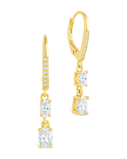 Sterling Silver Liesel Oval Cut CZ French Clip Earrings