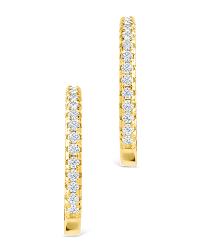 Sterling Silver Thin Bezel Statement Hoops