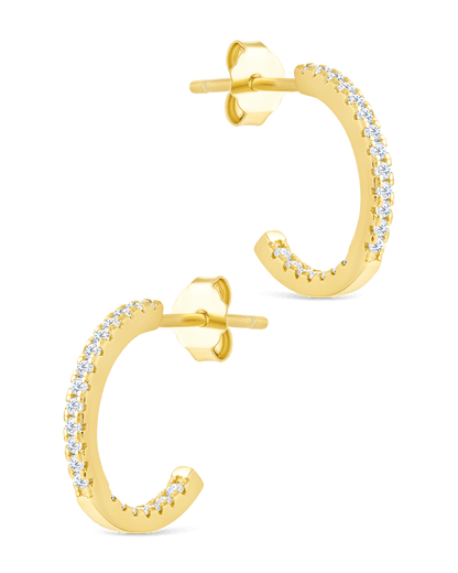 Sterling Silver Thin Bezel Statement Hoops