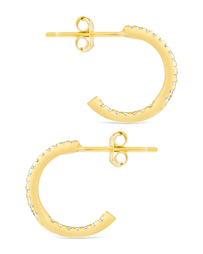 Sterling Silver Thin Bezel Statement Hoops