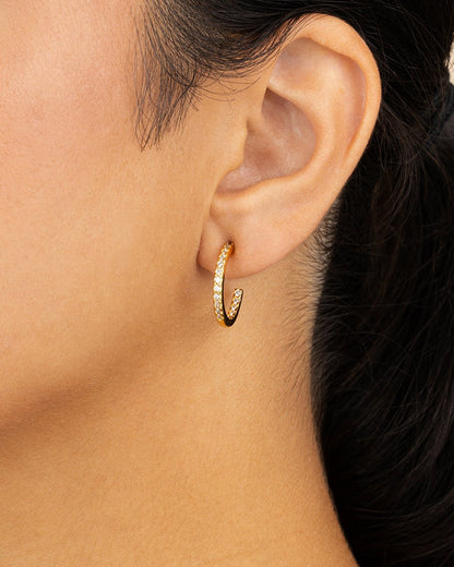 Sterling Silver Thin Bezel Statement Hoops