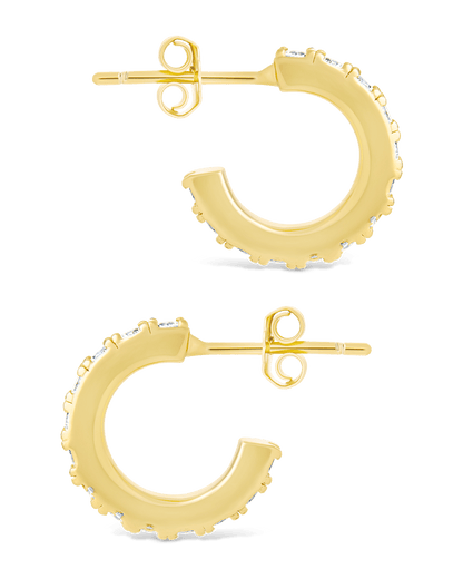 Sterling Silver Eleri CZ Tube Hoops