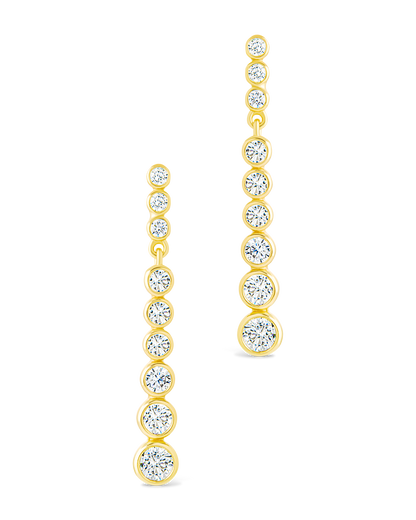 Sterling Silver Helene Brilliant Cut CZ Dangle Earrings
