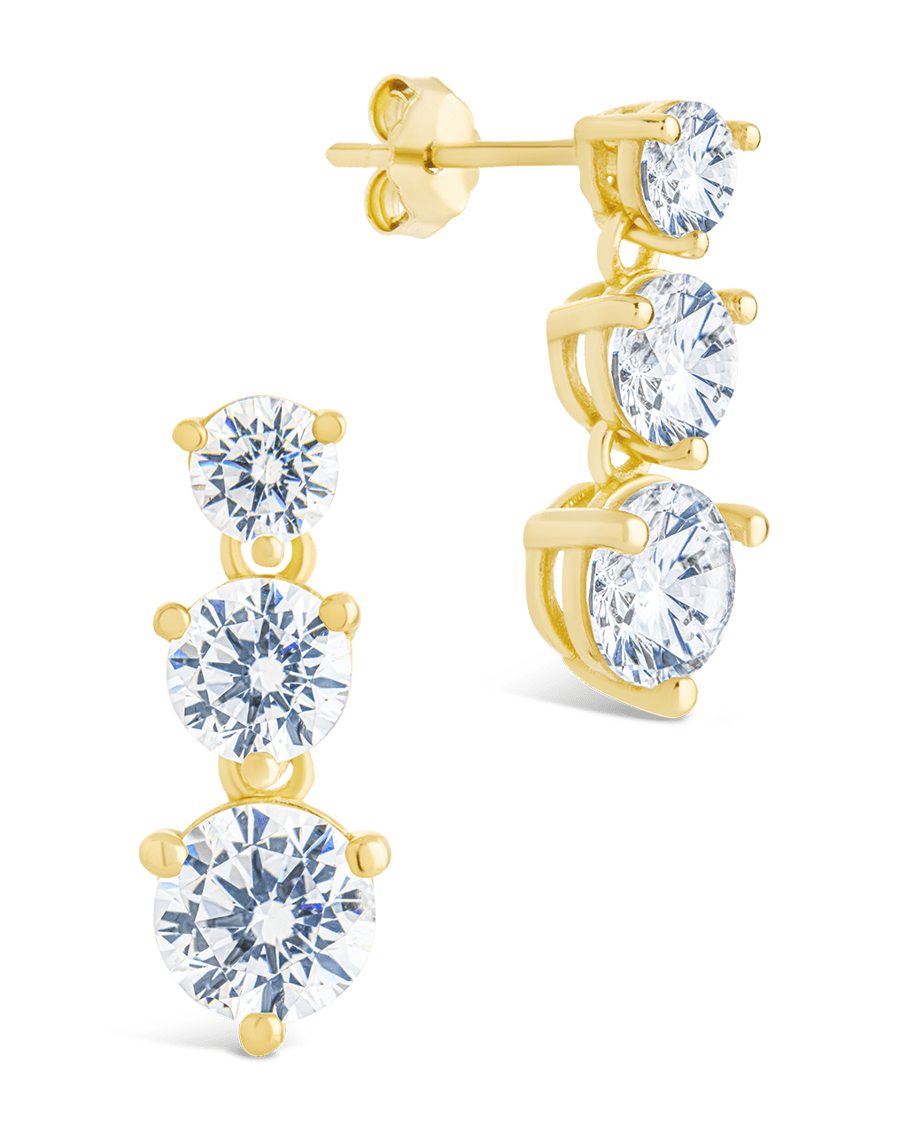 Sterling Silver Opaline Brilliant Cut CZ Studs