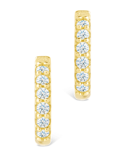 Sterling Silver Constance CZ Studded Statement Hoops