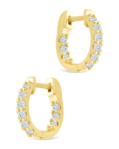 Sterling Silver Constance CZ Studded Statement Hoops