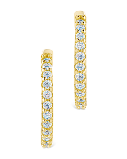 Sterling Silver Constance CZ Studded Statement Hoops