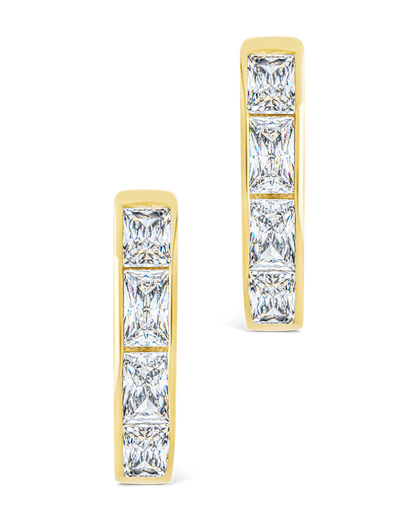 Anwen Emerald Cut CZ Hoops