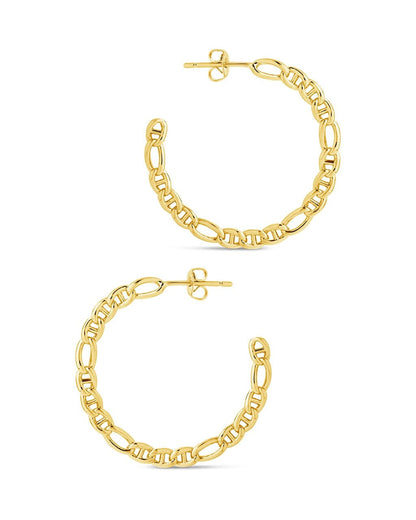 Rylan Flat Chain Hoop Earrings