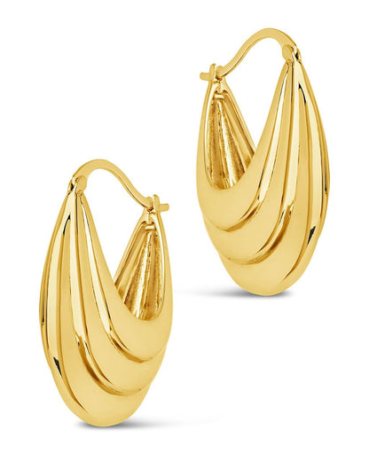 Elodie Textured Statement Hoop Earrings
