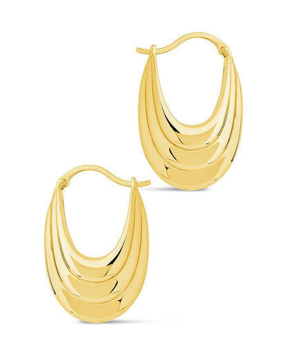 Elodie Textured Statement Hoop Earrings
