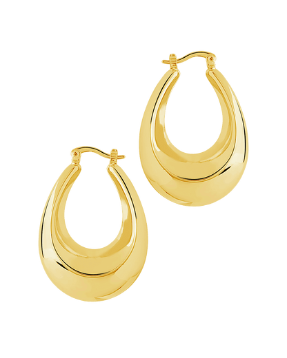 Autumn Elongated Tube Hoop Earrings