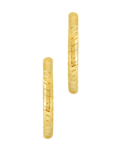 Everly Flat Herringbone Chain Hoop Earrings