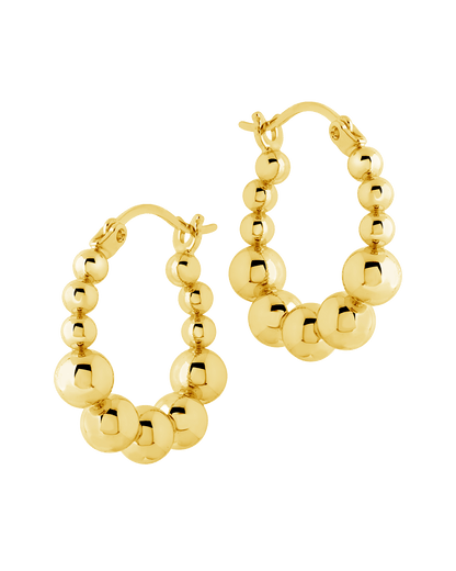 Graduated Bubble Sphere Hoop Earrings