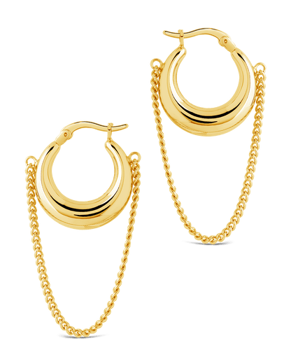 Mackenzie Chain Drop Hoop Earrings