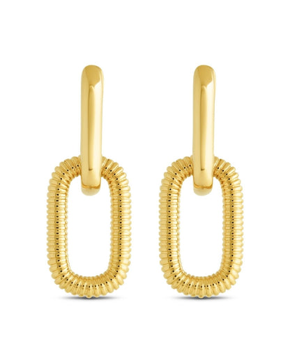 Felicity Textured Chain Link Drop Earrings