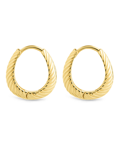 Fairley Oval Textured Micro Hoops