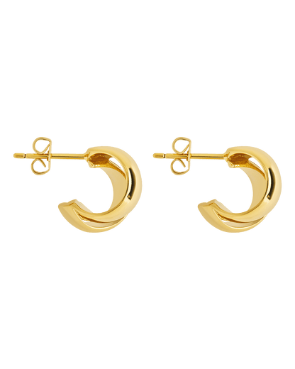 Tamara Double Row Huggie Hoop Earrings