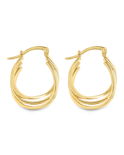 Emery Triple Row Layered Earrings