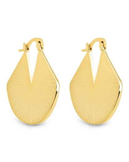 Francesca Ribbed Fan Hoop Earrings