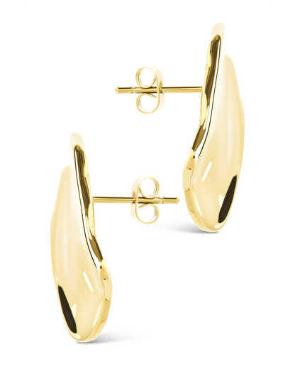 Sterling Silver Vivien Molten Square Statement Studs