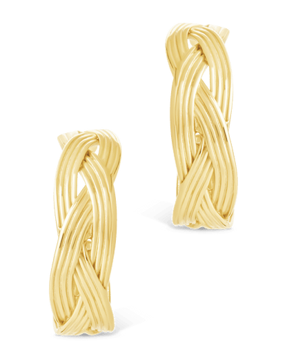 Sterling Silver Janet Ribbed Hoop Earrings