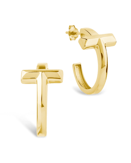 Sterling Silver Kaira Crossbar Hoops