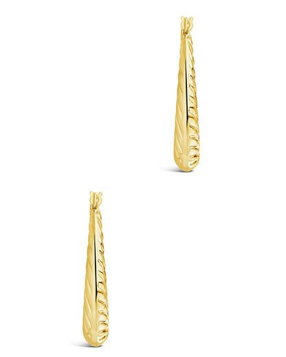 Delia Textured Hoop Earrings