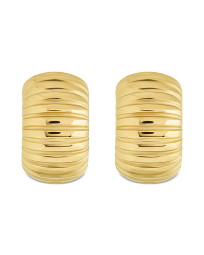 Philippa Ribbed Huggie Hoop Earrings
