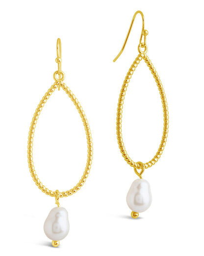 Elyse Pearl & Oval Drop Dangle Earrings