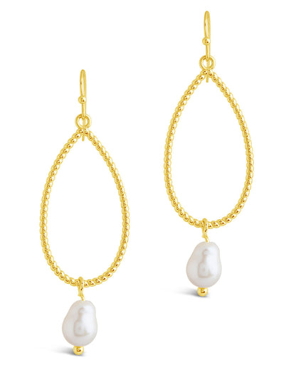 Elyse Pearl & Oval Drop Dangle Earrings