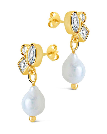 Penny CZ & Pearl Cluster Studs