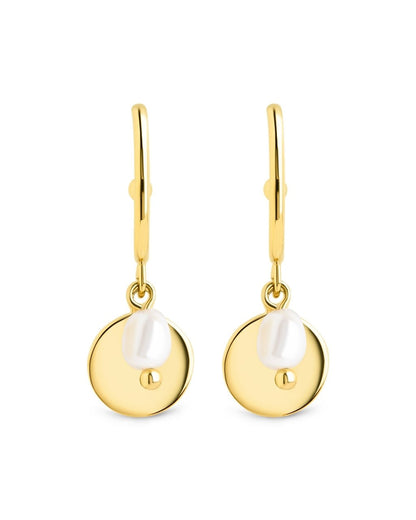Morgan Pearl & Disk Dangle Earrings