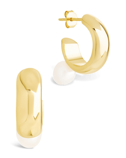 Sterling Silver Micki Pearl Drop Stud Earrings